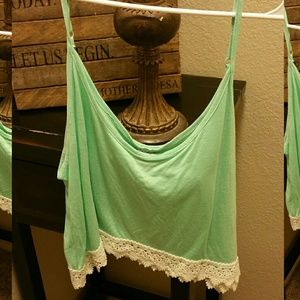 Mint green crop tank
